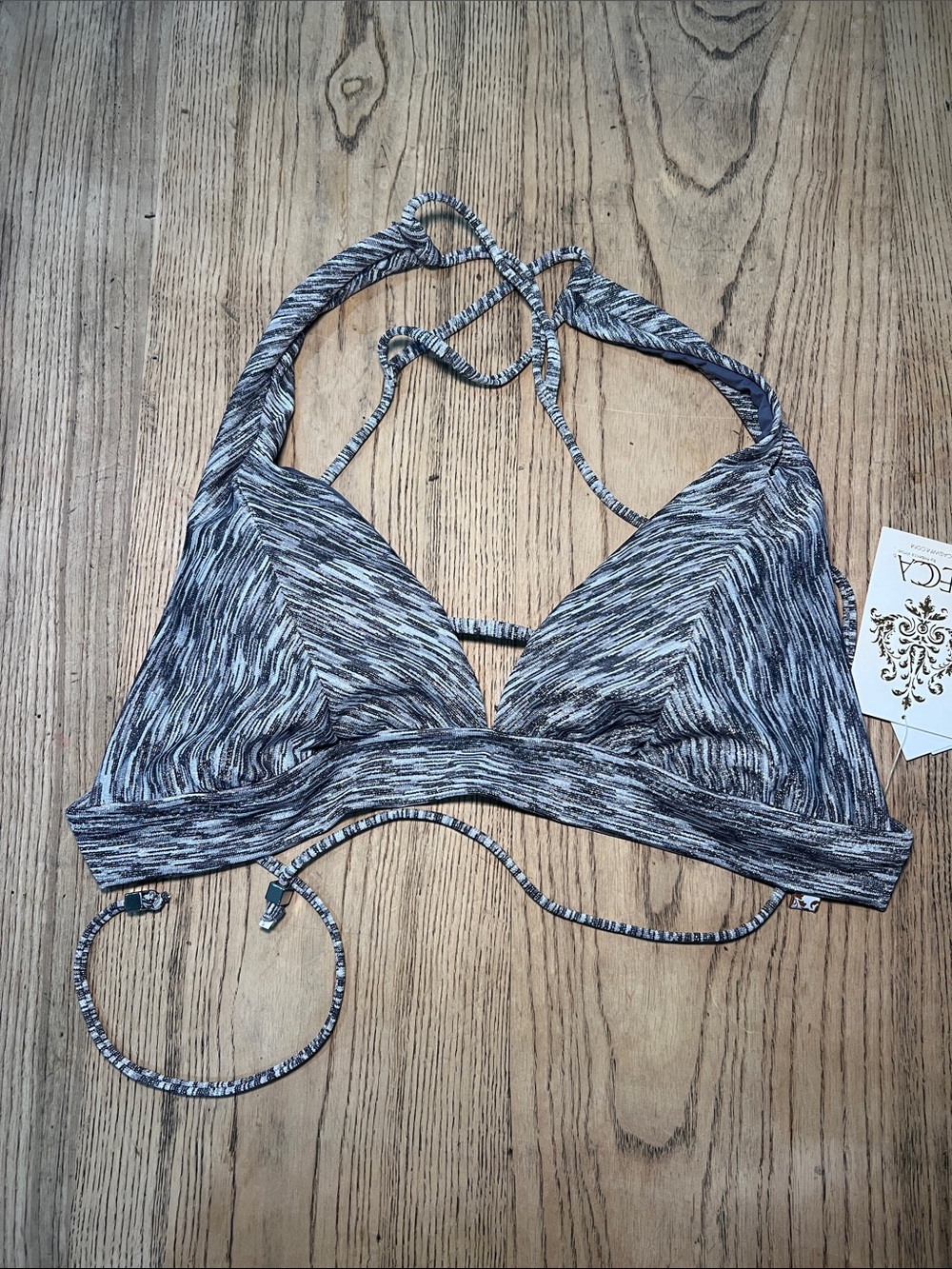 BECCA Heathered Grey Triangle Bikini Top